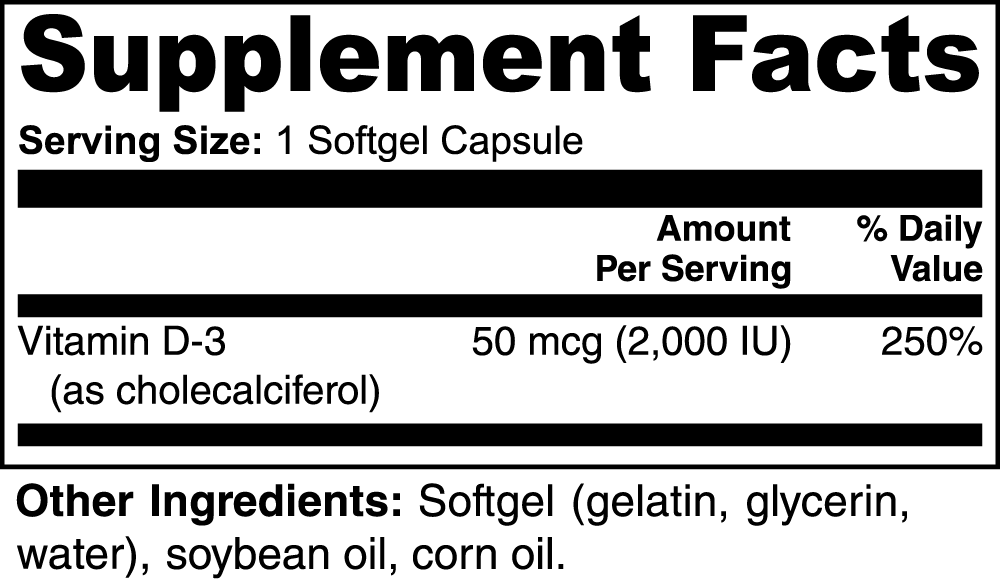 Vitamin D3 2,000 IU - NUTRALUS